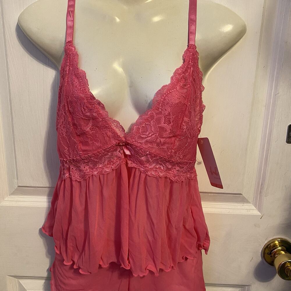 New HUSH INTIMATES Lessie Pink Babydoll Fairy Lace Tap Set Sexy WomenS Lingerie - Picture 2 of 11